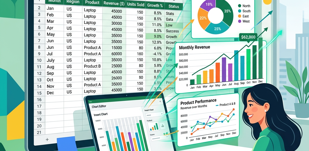 Google Sheets chart creation visualization