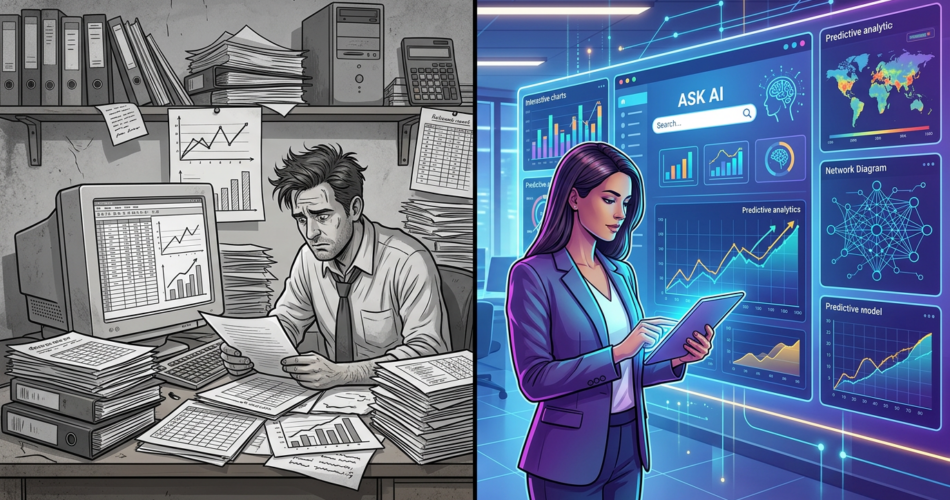 Traditional business intelligence vs AI-powered business intelligence comparison
